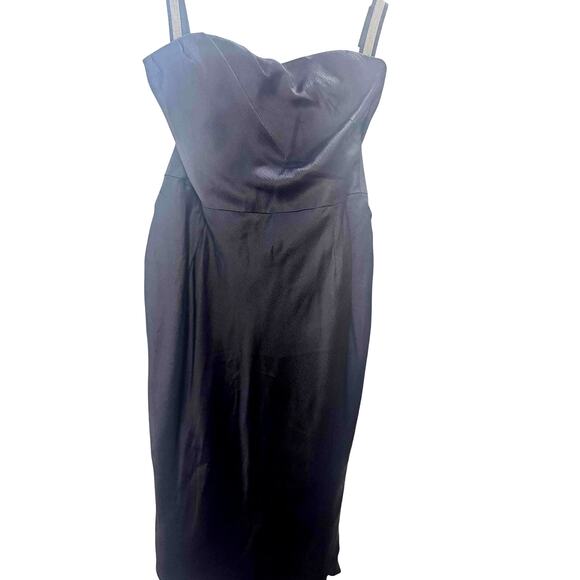 Elegant Nanette Lepore 100% Silk Strapless Midi Gown Size 6 - Picture 1 of 10